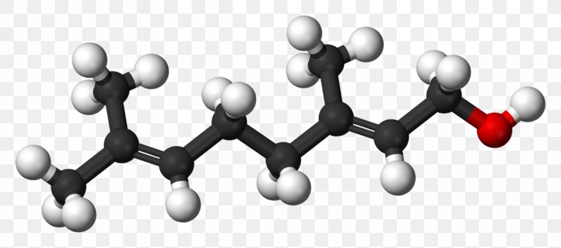 Geraniol Molecule Editor Monoterpene Citronellol, PNG, 1200x530px, Geraniol, Acetic Acid, Atom, Ballandstick Model, Body Jewelry Download Free