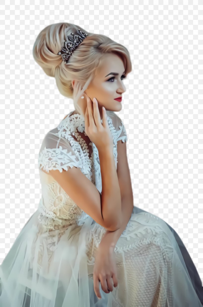 Hair Clothing Hairstyle Dress Headpiece, PNG, 1628x2456px, Hair, Blond, Chignon, Clothing, Dress Download Free