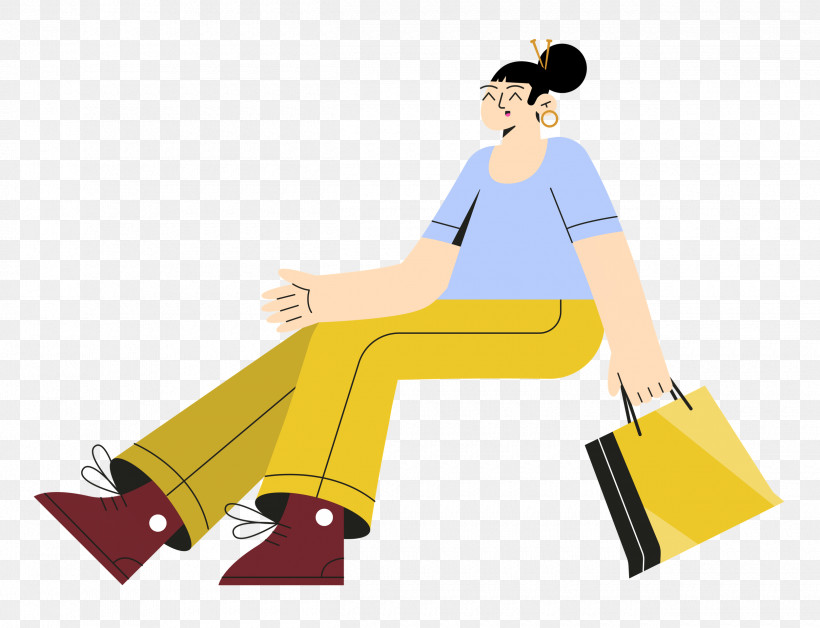 Lady Sitting On Chair, PNG, 2500x1916px, Lady, Behavior, Cartoon, Human, Joint Download Free