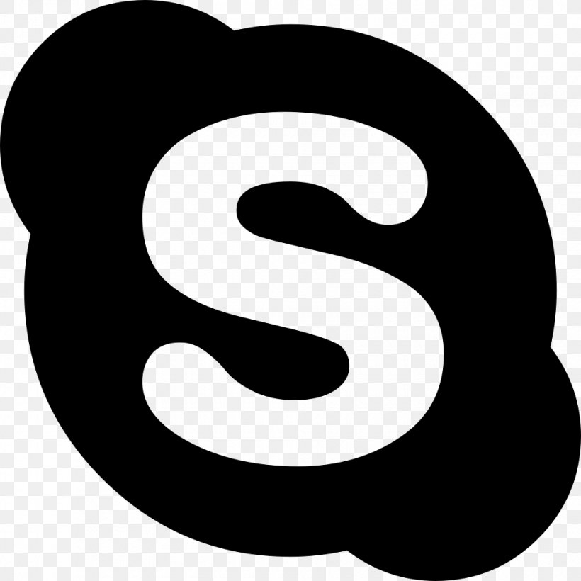 Skype For Business Logo, PNG, 980x980px, Skype, Area, Black And White, Brand, Instant Messaging Download Free