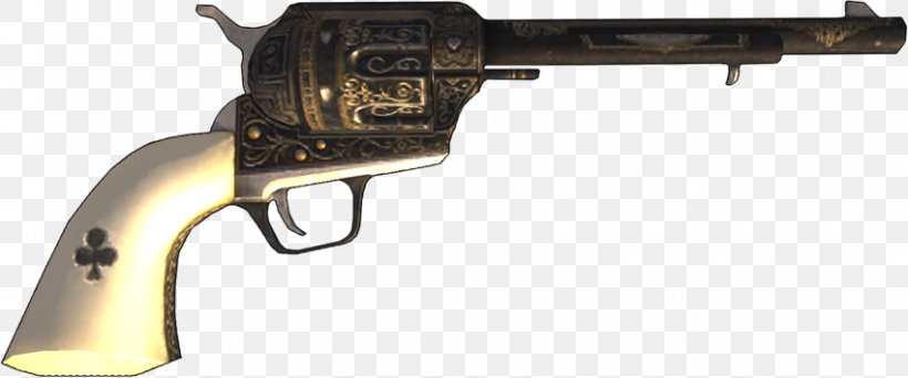 Trigger Fallout: New Vegas Revolver Firearm .357 Magnum, PNG, 850x355px, 357 Magnum, Trigger, Air Gun, Cartridge, Cartuccia Magnum Download Free