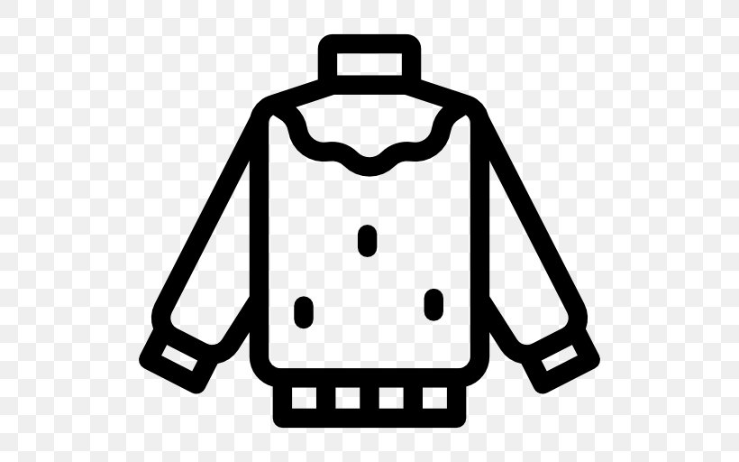 Sweater Clothing Coat Clip Art, PNG, 512x512px, Sweater, Area, Black, Black And White, Cartoon Download Free