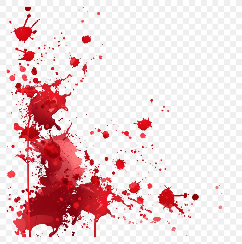 Blood Splatter - Dynamic Red Splatter Vertical Design PNG