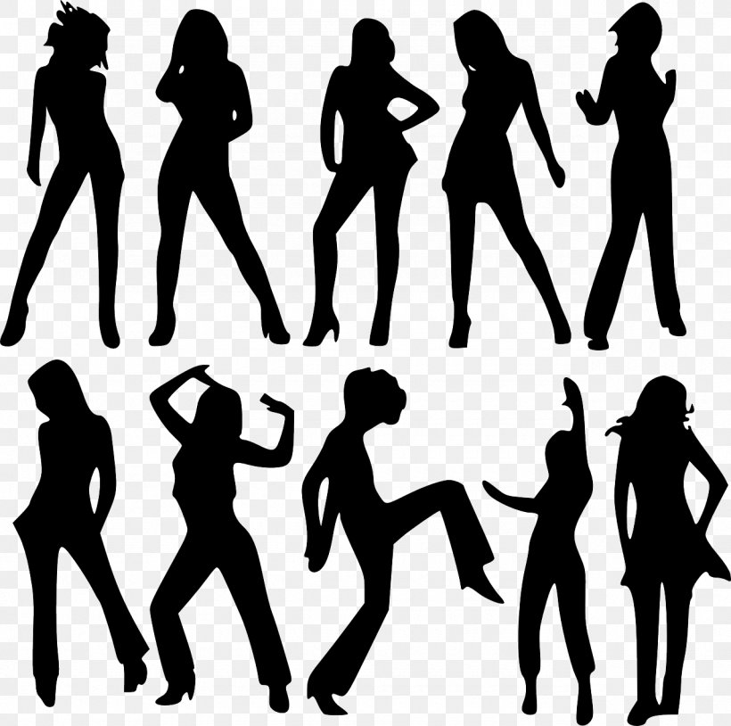Silhouette Woman Clip Art, PNG, 1280x1272px, Silhouette, Arm, Art, Black And White, Dance Download Free