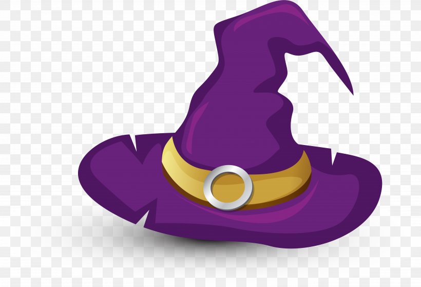 Witch Hat Halloween Witch Hat, PNG, 5185x3529px, Hat, Halloween, Headgear, Magenta, Purple Download Free