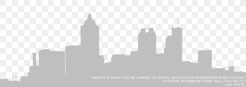 Atlanta Skyline Silhouette, PNG, 988x350px, Atlanta, Black And White, City, Cityscape, Drawing Download Free