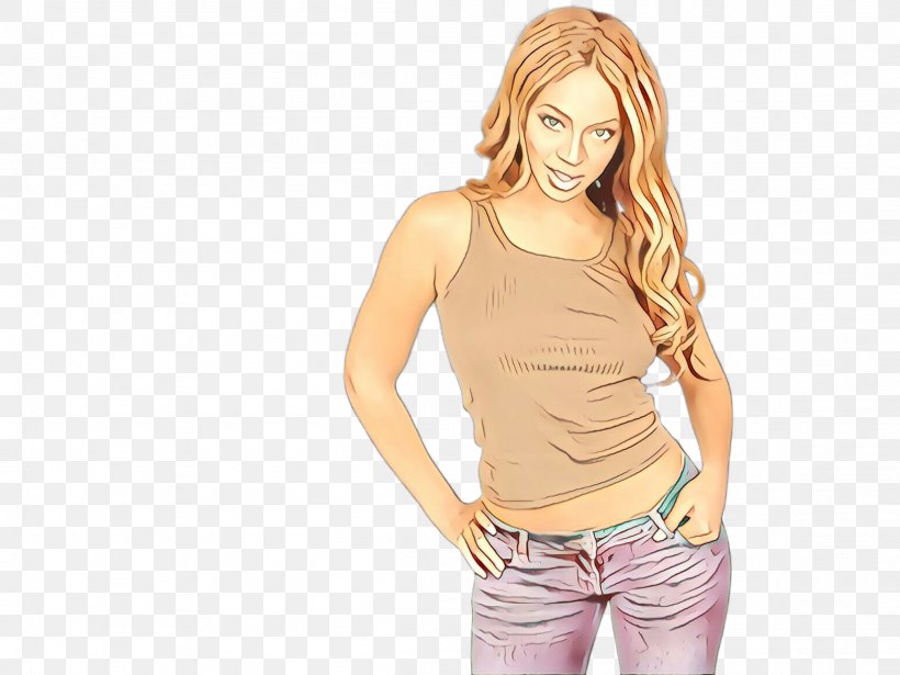 Clothing White T-shirt Yellow Blond, PNG, 2307x1732px, Cartoon, Beige, Blond, Clothing, Jeans Download Free