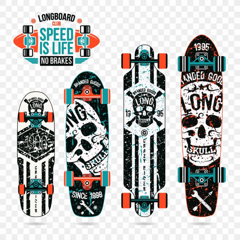 Skateboard Printing Longboard Skull, PNG, 1000x1000px, Skateboard, Brand, Drawing, Longboard, Poster Download Free