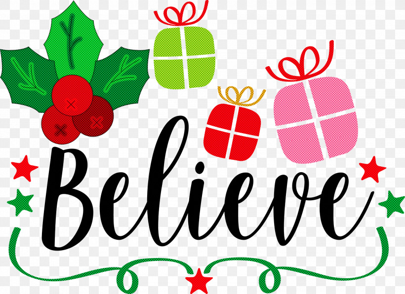 Believe Santa Christmas, PNG, 3000x2182px, Believe, Christmas, Floral Design, Fruit, Leaf Download Free
