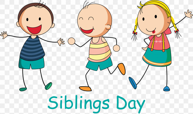 Happy Siblings Day, PNG, 3000x1777px, Happy Siblings Day, Cartoon, Celebrating, Child, Child Art Download Free