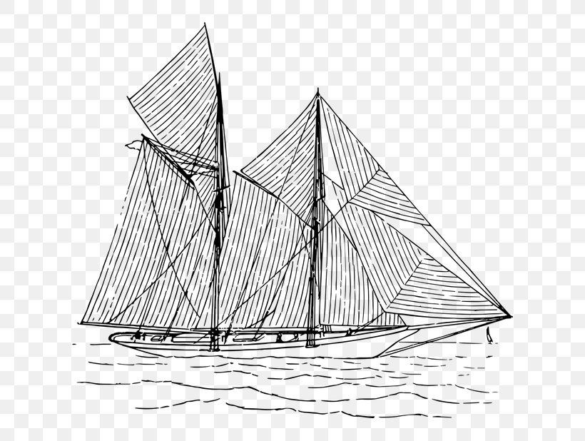 Sailing Ship Brigantine Lugger, PNG, 618x618px, Sail, Area, Baltimore Clipper, Barque, Black And White Download Free