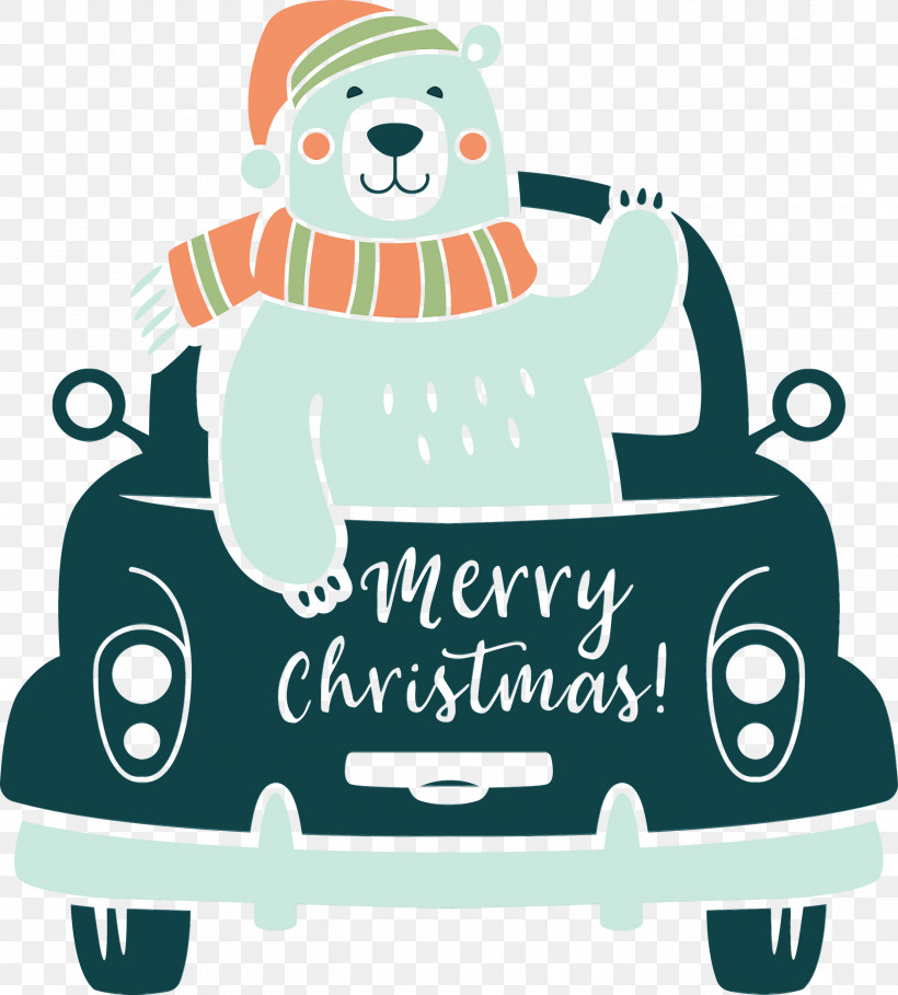 Cartoon Vehicle Turquoise Bear Car, PNG, 2704x3000px, Merry Christmas Car, Bear, Car, Cartoon, Paint Download Free