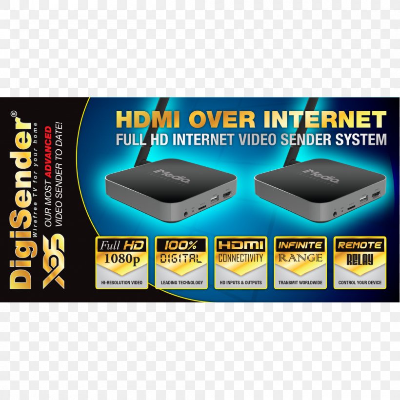 Wireless Router Video Sender 4K Resolution Ultra-high-definition Television HDMI, PNG, 1000x1000px, 4k Resolution, Wireless Router, Brand, Computer Accessory, Computer Component Download Free