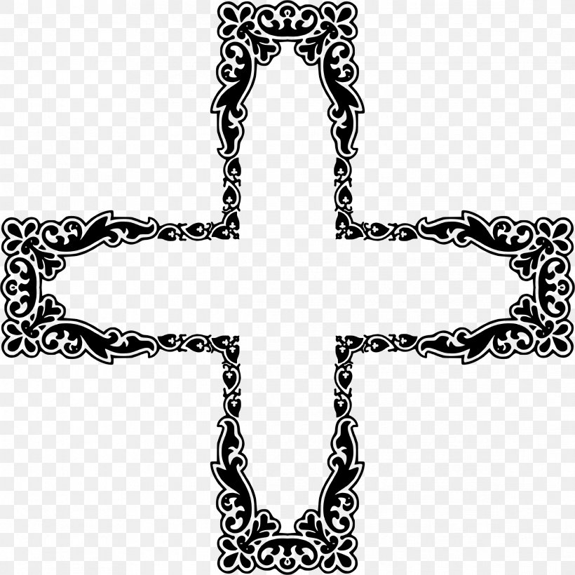 Christian Cross Ornament Clip Art, PNG, 2334x2334px, Christian Cross, Art, Black And White, Body Jewelry, Christianity Download Free