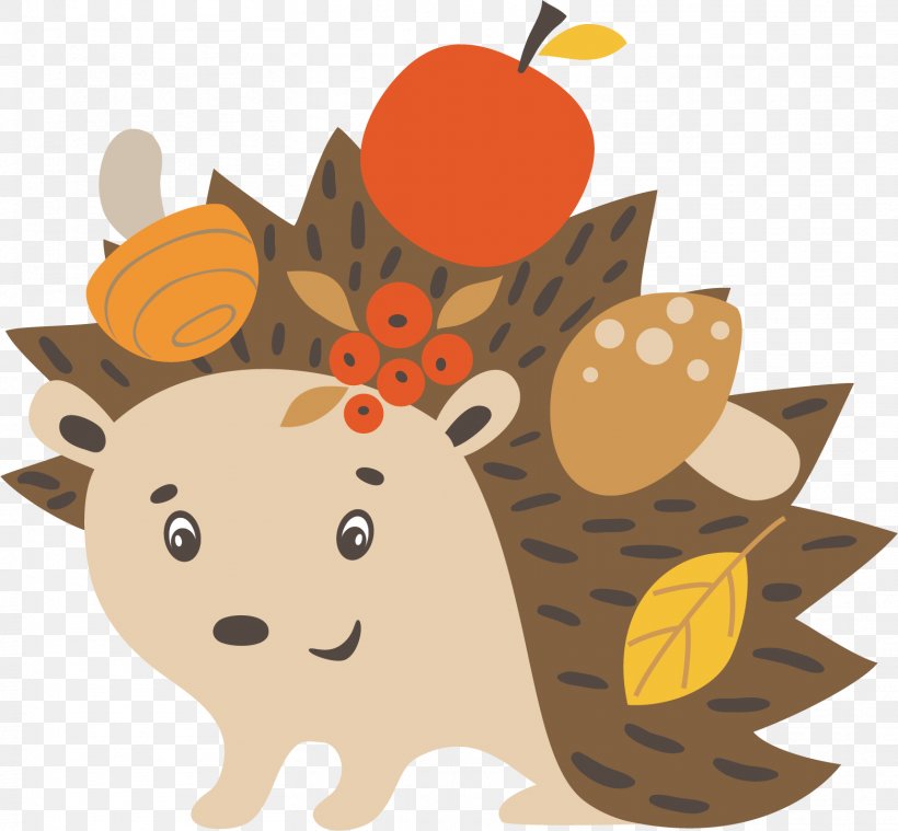 Hedgehog Autumn Illustration, PNG, 1565x1449px, Hedgehog, Animal, Art, Autumn, Flower Download Free