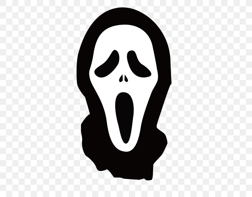Ghostface Paper Sticker Wall Decal, PNG, 640x640px, Ghostface, Adhesive, Black And White, Bumper Sticker, Decal Download Free