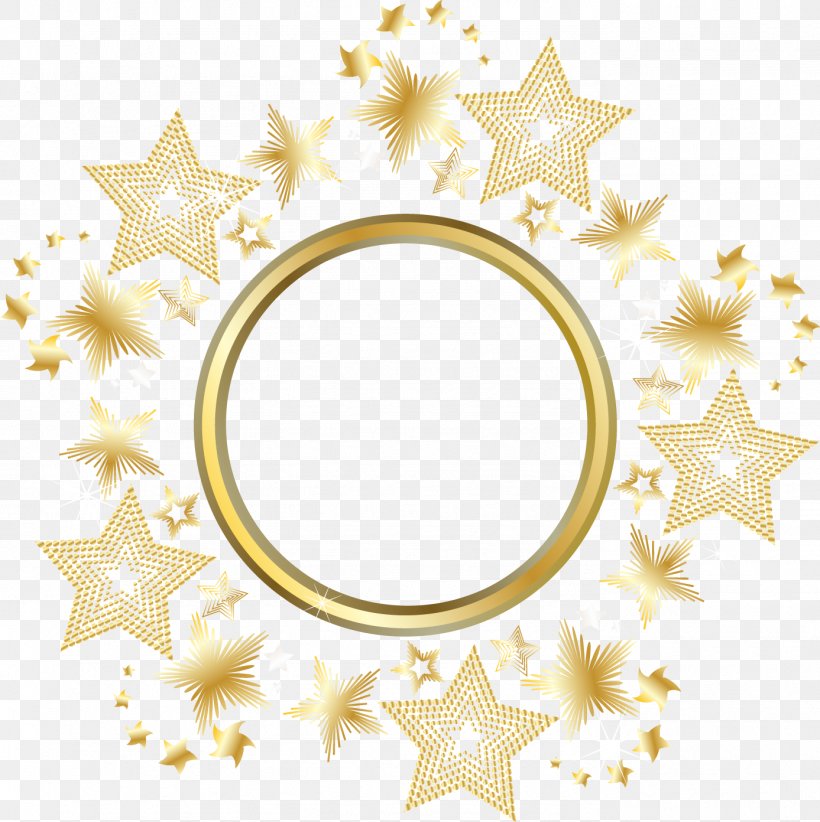 Circle Gold Star, PNG, 1387x1392px, Gold, Picture Frame, Star, Yellow Download Free