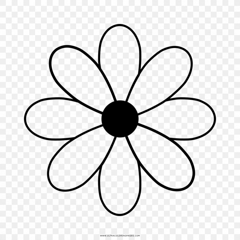 Drawing Flower, PNG, 1000x1000px, Drawing, Area, Art, Black And White, Chamomile Download Free