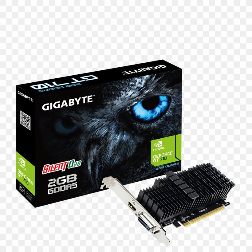 Graphics Cards & Video Adapters NVIDIA GeForce GT 710 Gigabyte Technology Digital Visual Interface, PNG, 1000x1000px, Graphics Cards Video Adapters, Computer Component, Ddr3 Sdram, Digital Visual Interface, Displayport Download Free