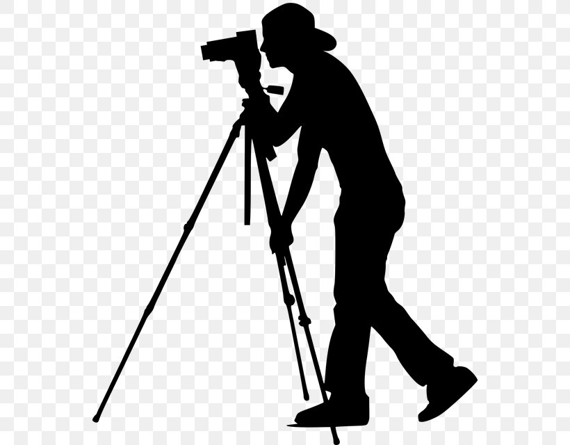 Camera Silhouette, PNG, 554x640px, Silhouette, Blackandwhite, Camera, Microphone Stand, Photographer Download Free