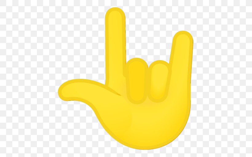Yellow Finger Hand Gesture Thumb, PNG, 512x512px, Watercolor, Finger, Gesture, Hand, Paint Download Free