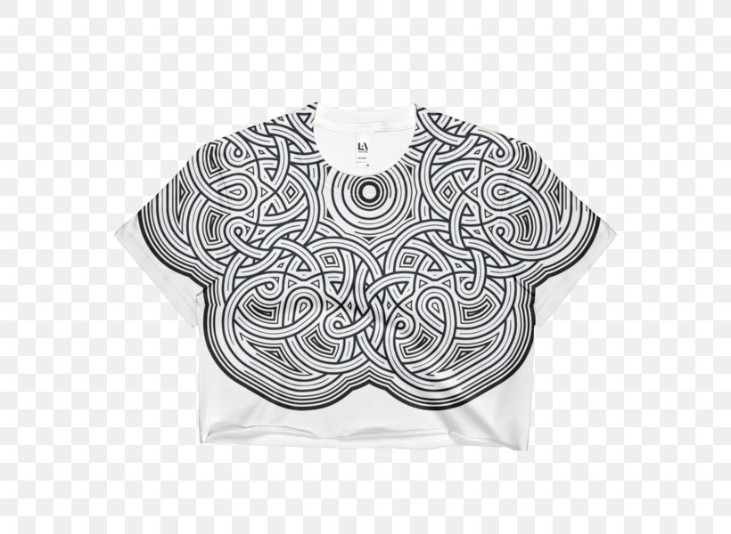 T-shirt Overlapping Circles Grid Crop Top, PNG, 600x600px, Tshirt, Art, Black, Black And White, Crop Top Download Free