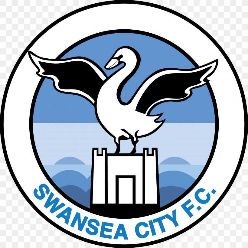 Swansea City A.F.C. English Football League Logo Vector Graphics, PNG, 2400x2400px, Swansea City Afc, Area, Artwork, Beak, Coreldraw Download Free