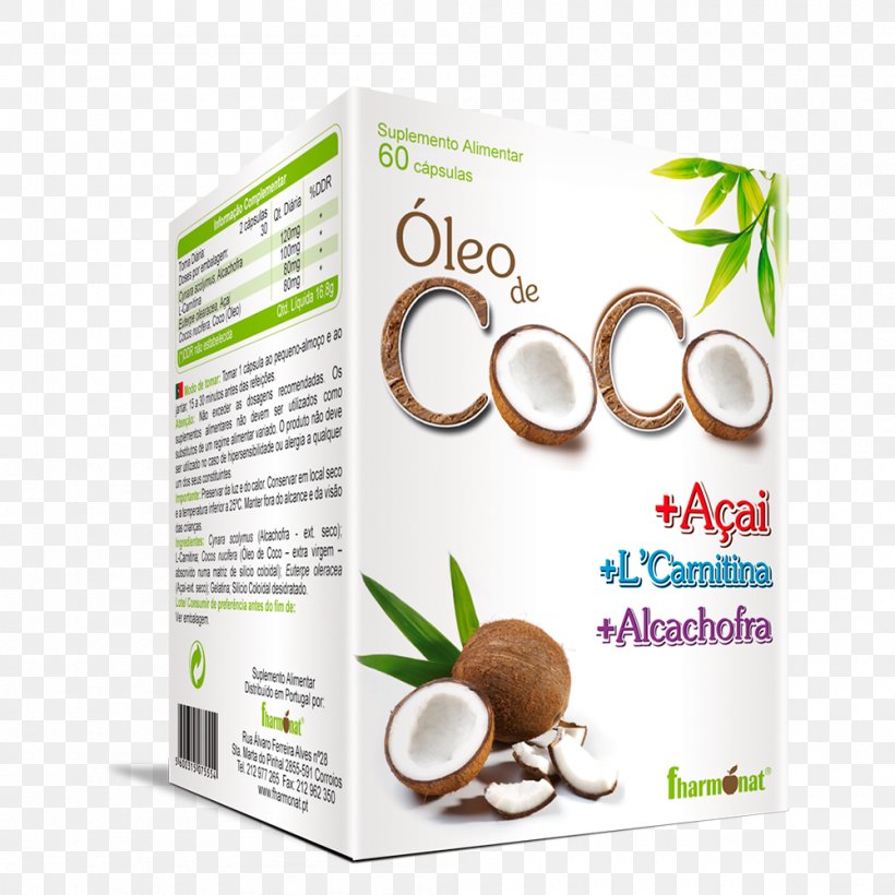 Coconut Oil Capsule Dietary Supplement Coffee, PNG, 1000x1000px, Coconut Oil, Brand, Capsule, Chia, Coconut Download Free