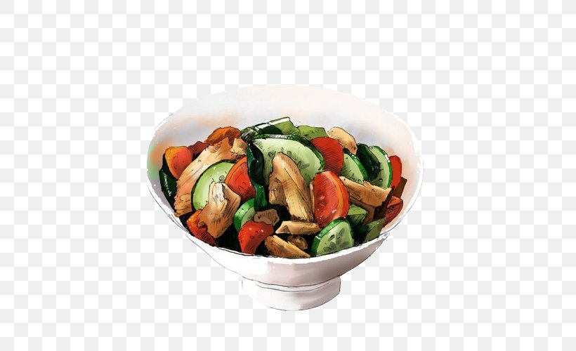 Spinach Salad Vegetarian Cuisine Illustration, PNG, 500x500px, Spinach Salad, Carrot, Cuisine, Dish, Fattoush Download Free
