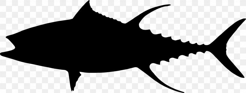 Yellowfin Tuna Silhouette Clip Art, PNG, 2144x820px, Tuna, Artwork, Atlantic Bluefin Tuna, Black, Black And White Download Free