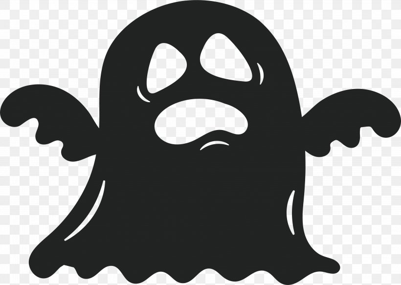 Ghost, PNG, 3852x2740px, Ghost, Black, Black And White, Cartoon, Character Download Free
