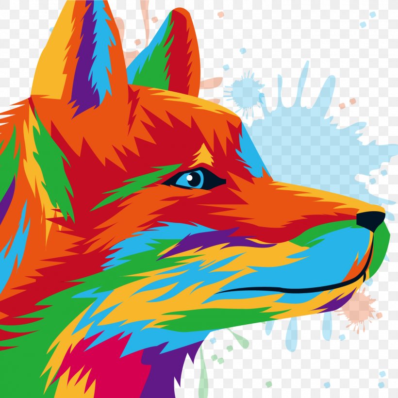 Gray Wolf Red Fox, PNG, 1500x1500px, Royalty Free, Art, Carnivoran, Dog Like Mammal, Drawing Download Free