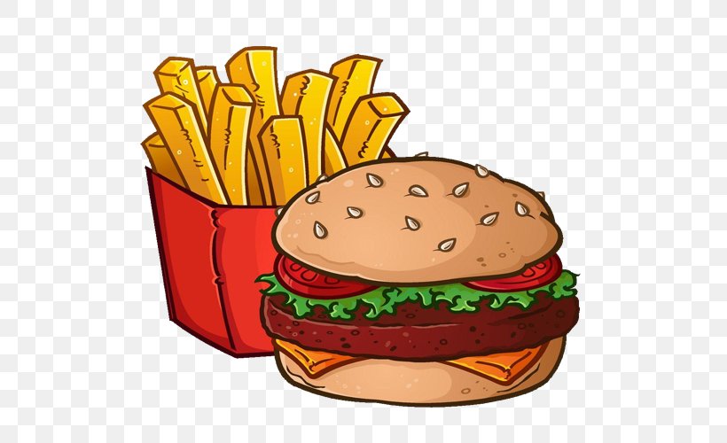 Hamburger French Fries Cheeseburger Royalty-free Clip Art, PNG, 700x500px, Hamburger, Cartoon, Cheeseburger, Cuisine, Dish Download Free