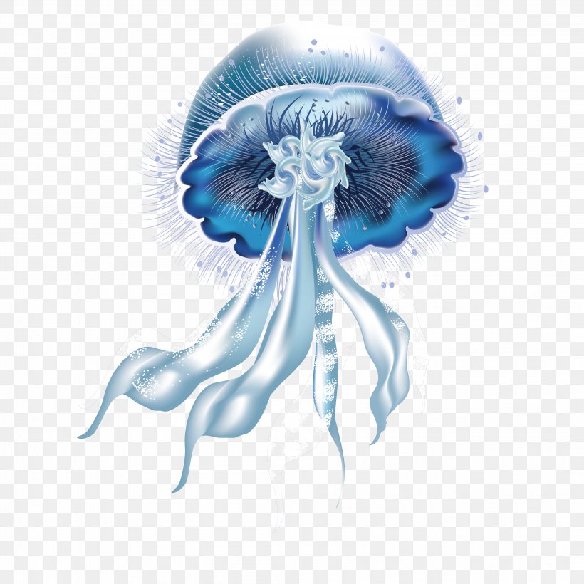 Jellyfish Icon, PNG, 4214x4214px, Jellyfish, Blue, Blue Jellyfish, Deep Sea, Electric Blue Download Free