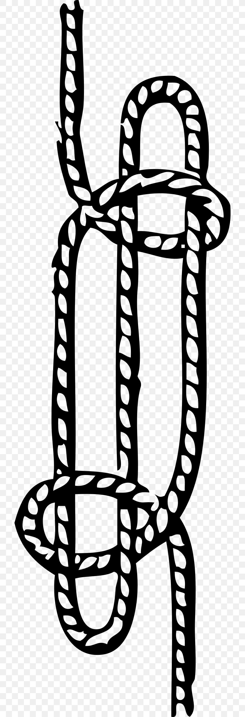 Knot Bowline On A Bight, PNG, 724x2400px, Knot, Bight, Black And White, Bowline, Bowline On A Bight Download Free