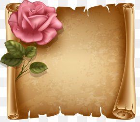 Flowers Background - Paper Scroll Clip Art PNG