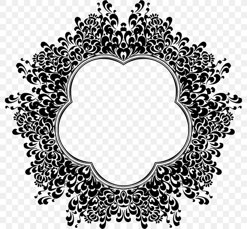 Floral Design Borders And Frames Clip Art, PNG, 788x760px, Floral Design, Area, Black, Black And White, Borders And Frames Download Free