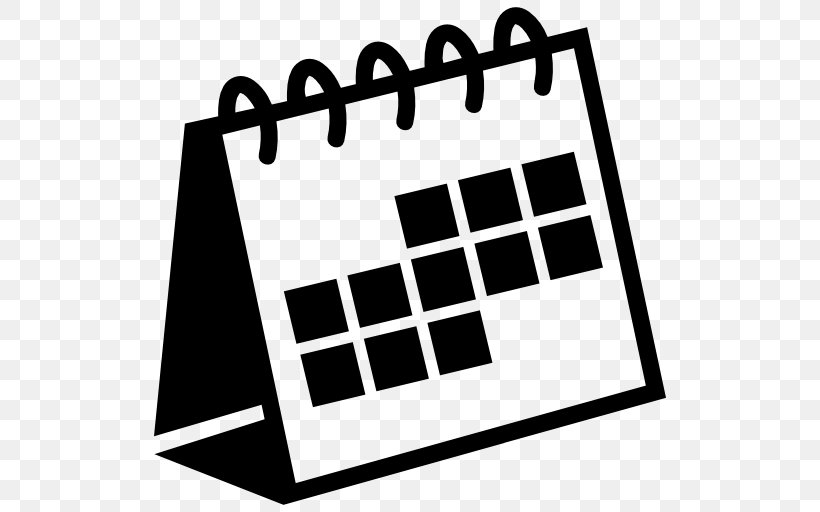 Calendar Symbol, PNG, 512x512px, Calendar, Area, Black, Black And White, Brand Download Free