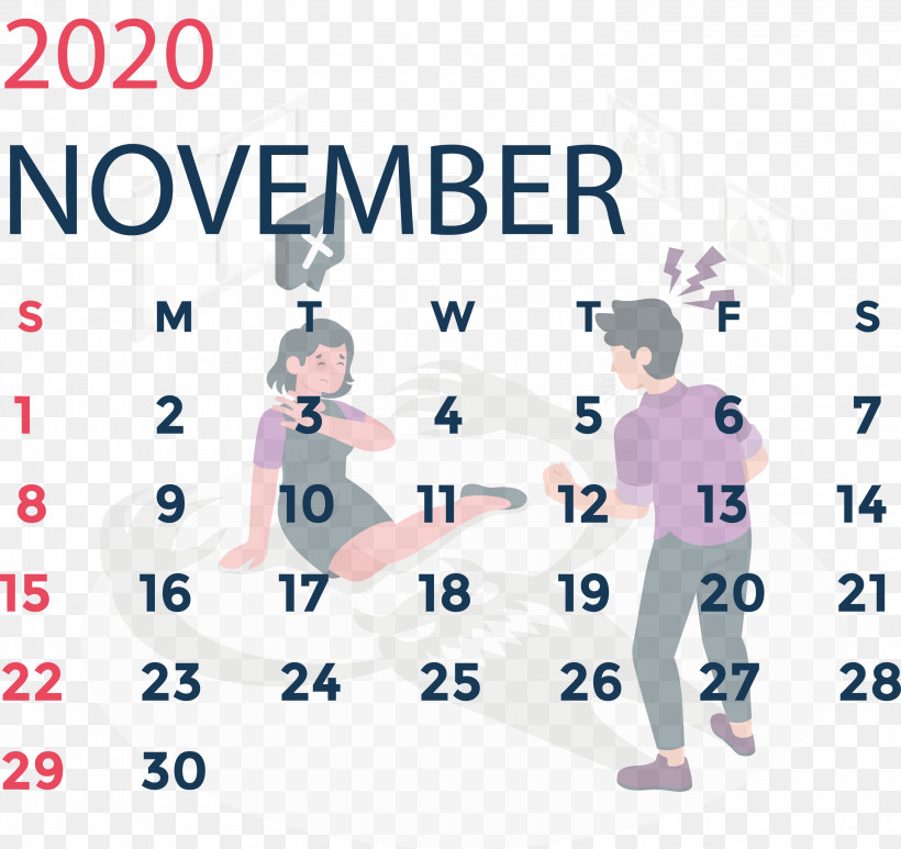 November 2020 Calendar November 2020 Printable Calendar, PNG, 3000x2829px, November 2020 Calendar, Area, Behavior, Conversation, Line Download Free