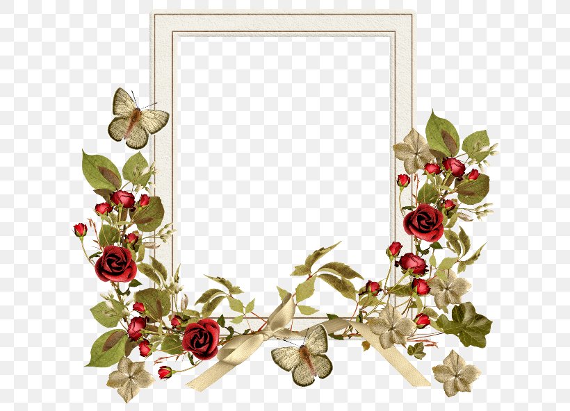 Picture Frames Floral Design Garden Roses Wreath Flower, PNG, 650x592px ...