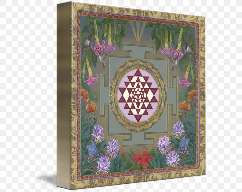 Sri Yantra Mandala Art Tripura Sundari, PNG, 589x650px, Sri Yantra, Art, Artist, Canvas, Canvas Print Download Free