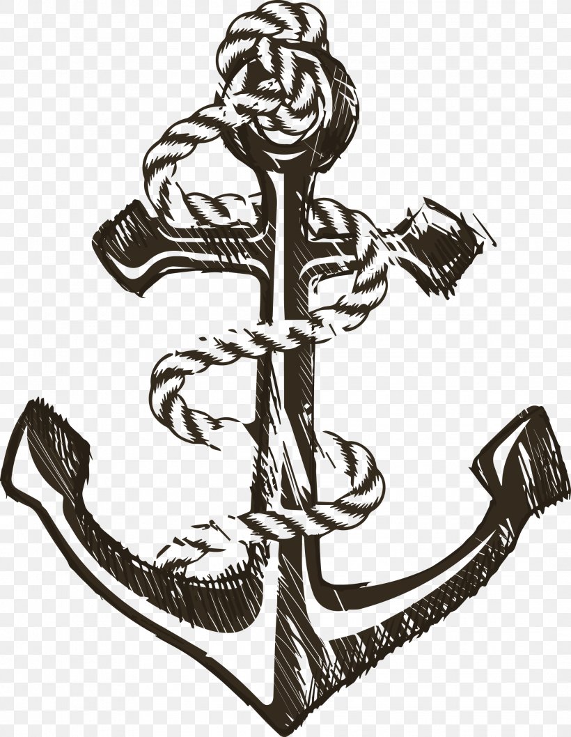 Anchor Download, PNG, 2136x2757px, Anchor, Art, Black And White, Recreation, Retro Style Download Free