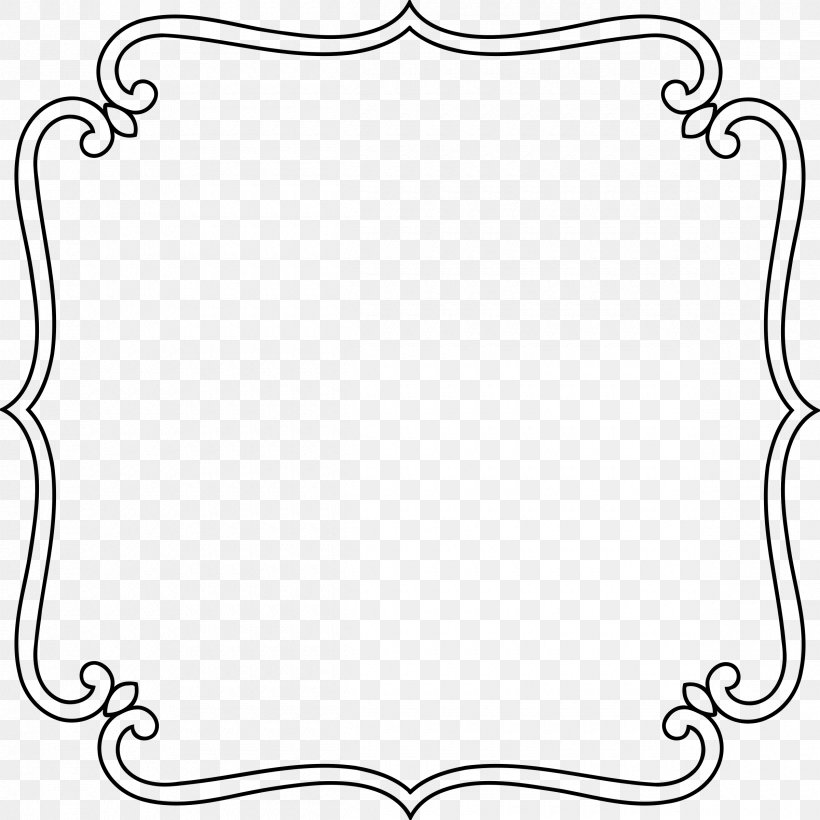 Picture Frames Ornament Clip Art, PNG, 2400x2400px, Picture Frames, Area, Black, Black And White, Body Jewelry Download Free