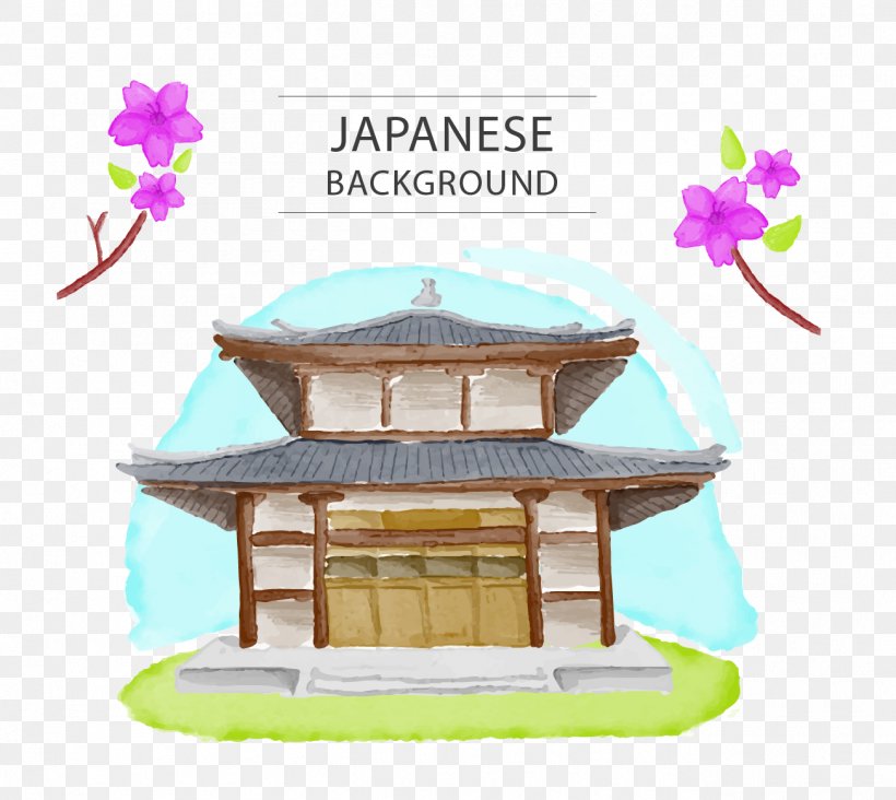 Japan Watercolor Painting Building House, PNG, 1304x1165px, Japan, Architecture, Art, Building, Home Download Free