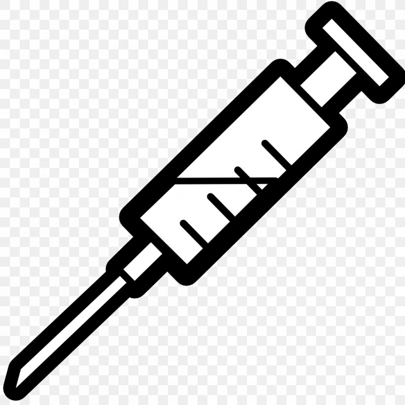 Syringe Hypodermic Needle Injection Clip Art, PNG, 999x999px, Syringe, Black And White, Handsewing Needles, Hardware Accessory, Hypodermic Needle Download Free