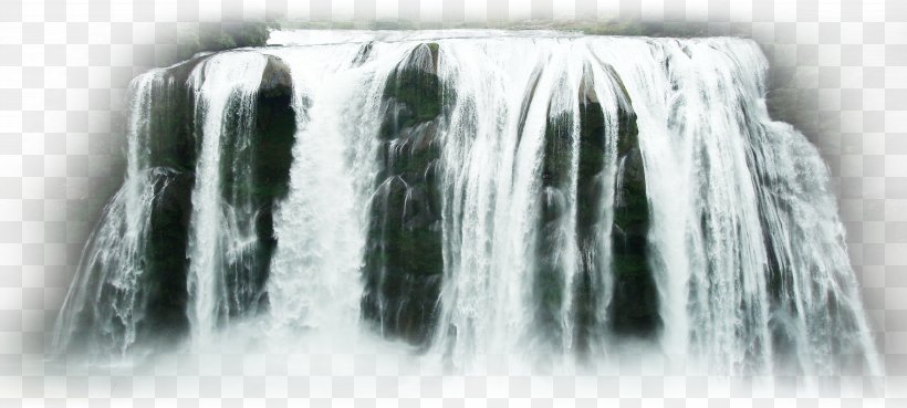 Waterfall Download, PNG, 8747x3941px, Waterfall, Black And White, Interior Design Services, Monochrome, Monochrome Photography Download Free