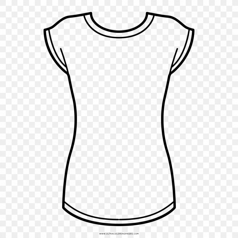 T-shirt Drawing Coloring Book Sleeve, PNG, 1000x1000px, Tshirt, Area, Black, Black And White, Clothing Download Free