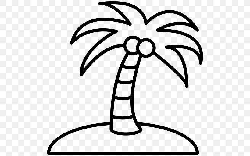 Arecaceae Coconut Drawing Tree, PNG, 512x512px, Arecaceae, Artwork, Black And White, Coconut, Coloring Book Download Free