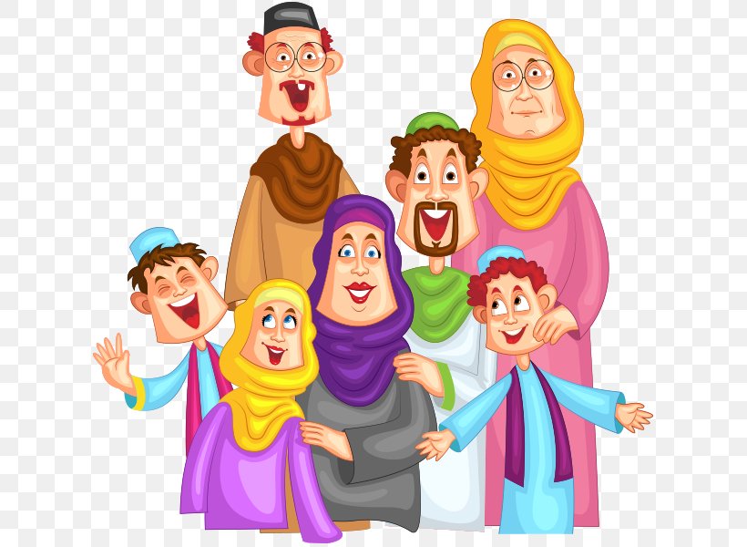 Muslim Family Islam Clip Art, PNG, 615x600px, Muslim, Arab Muslims, Cartoon, Child, Eid Alfitr Download Free