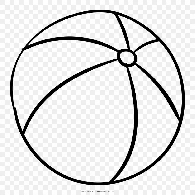 Beach Ball Rugby Coloring Book, PNG, 1000x1000px, Beach Ball, Area, Ball, Beach, Black And White Download Free